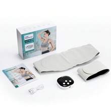 Hailicare 电加热腰部按摩器，腹部肌肉塑形器，束腰带，腹部锻炼器，下背部和腹部按摩器，振动和热疗腰带，电振动加热垫，肌肉放松支撑 - 白色 - 查看 13