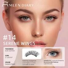 MLEN DIARY [Soft Magnetic] MLen Diary Magnetic Eyelash Case - Reusable Soft Magnetic Eyelashes, No Glue & Eyeliner, Waterproof, Lightweight Natural Look, 10-12mm, Includes Pouch & Brush, Magnetic Eyelashes Reusable