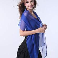 ™   Fashionable Soft Chiffon Scarfhalloween - 純色/霓虹綠 - 查看 2