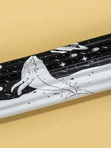 1个印花黑白硅胶泳帽，大号头围，男女通用，长发适用，防水，不束缚头部，时尚泳帽 - 泳帽 - 查看 3