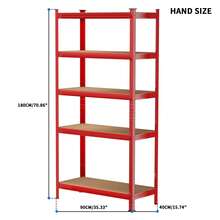 Royalswill Heavy-Duty Multi-Purpose Shelving, 150/180 Cm Screwless Assembly Storage Units, Industrial-Grade Shelving, With Adjustable Shelf Heights, Suitable For Living Rooms, Kitchens, Garages, Workshops, Supermarkets And Shops - 紅色 - 查看 8