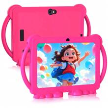 Tablet per bambini, tablet da 7 pollici con 16GB di memoria, 1GB di RAM, Wi-Fi 2.4G, schermo con protezione per gli occhi, controllo parentale, app ed giochi educativi, fotocamera doppia, custodia antiurto, per interazione divertente, crescita culturale, regalo per bambini, regalo per feste, compleanni, Capodanno, festa del bambino