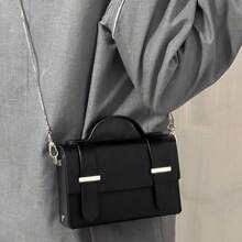 High Quality Small Black Bag Small Square Bag Messenger Shoulder Bag Messenger Bag Bag - màu đen - Xem 4
