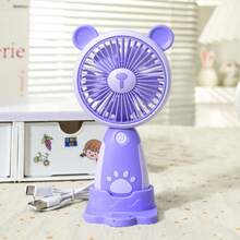 Mini Ventilador Portátil Recargable USB 500mAh - 3 Velocidades, Silencioso, Ligero para Viajes, Oficina y Exteriores,Púrpura - Morado - Ver 6