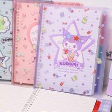 Sanrio 1 Pieza Cuaderno de hojas sueltas de gran capacidad tamaño B5 con diseño de dibujos animados, cuaderno de notas, diario de planificación, suministros de papelería, útiles escolares, estilo simple, versión coreana fresca, diseño creativo con corazón, suministros de oficina, material de estudio, esencial para exámenes de posgrado y corrección de errores