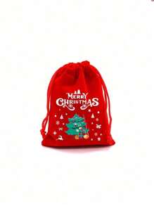 10件套圣诞节和万圣节大号礼品袋，带抽绳封口 - 紅色 - 查看 5