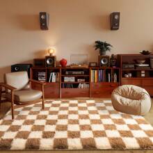 5x7 Feet Checkered Area Rugs For Living Room, Black And Pink Modern Shag Plaid Rug Washable Non-Slip Large Area Rug Super Soft Indoor Fuzzy Carpet Fluffy Rugs For Bedroom Home Aesthetic Decor