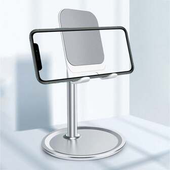 1 pieza Soporte de metal para teléfono/tableta, soporte de escritorio ajustable de varios ángulos para teléfonos inteligentes y tabletas compatible con iPhone, teléfonos Android, regalo para cumpleaños, familia, amigos, soporte para teléfono, accesorios para teléfono