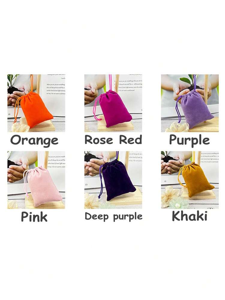 Personalized Custom Velvet Bundle Pocket, Customized Text Jewelry Cosmetic Storage Bag, Drawstring Gift Packaging Bag Velvet Bag, Personalized Name Drawstring Bag, Named Velvet Bag, Customized Drawstring Bag, Coin Bag, Personalized Jewelry Bag, Crystal Bag - Multicolor - View 6