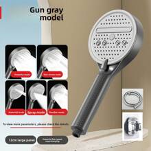 3pcs/Set Fish Scale Patterned High Pressure Shower Head Kit - ABS Large Panel 5-Setting Adjustable + 1.5m Hose + No-Drill Bracket | Home Bathroom Hot Water Heater Showerhead | Hotel & Homestay Grade Quality - Multicolor - View 12