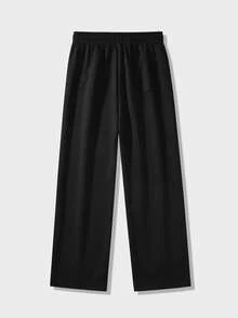 3pcs Black + Dark Grey + Light Grey Fashion Casual Sports Drawstring Waist Straight Leg Pants, Men's Regular Fit Sweatpants, Joggers, Gift For Men