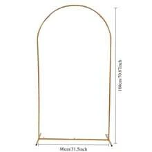 1 件金色婚礼拱门支架，派对装饰气球拱门，框架背景支架，尺寸 4 英尺 5 英尺 6 英尺 6.6 英尺 7.2 英尺 - 金色 - 查看 9