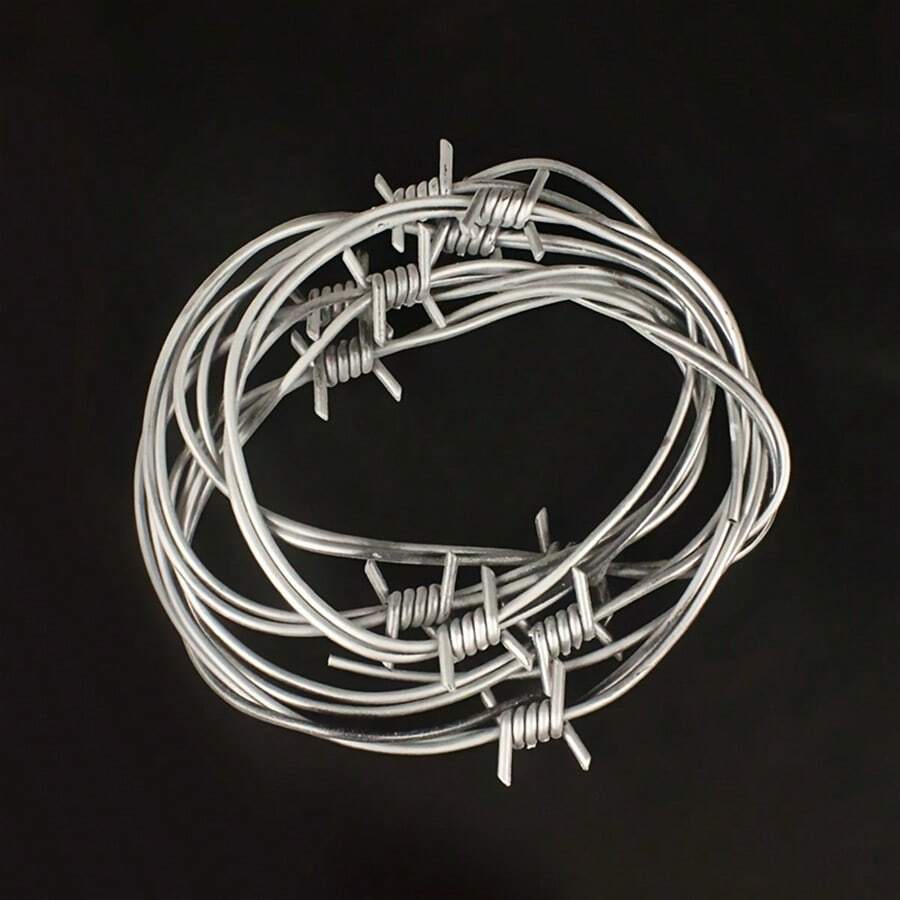 1 件仿铁丝花环 - 万圣节派对装饰道具，假铁丝网花环，营造怪诞氛围 - 銀色 - 查看 1