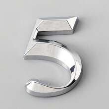 0-9 ABS Door Number Plates, Modern Minimalist Stainless Steel Texture 3D Mountable Number Signs