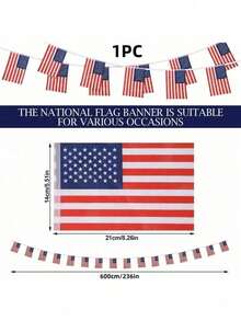 1/5sets 10m 30 Flags/5m 20 Flags For Independence Day Decoration In Homes And Gardens, Used For Decorating Independence Day Celebrations In The United States - Multicolor - View 2