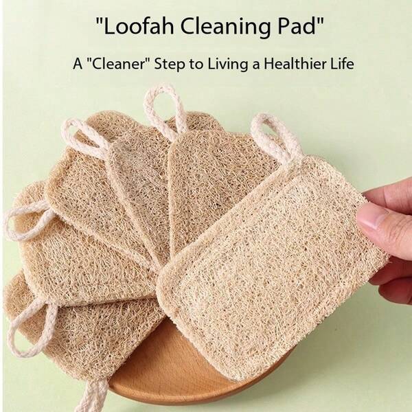 1/4 pièces Éponge de vaisselle en luffa, éponge à récurer de nettoyage de cuisine