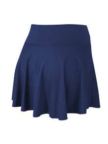 3pcs/Set Women Sports Skirt, Casual High Waist Workout Leggings, Running Shorts With Pockets Faux 2 Pieces Design - Đen, trắng, xanh nước biển - Xem 4