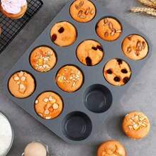 1 Piece Silicone Muffin Pan-12 Cup Muffin Cupcake Baking Pan, Non-Stick Silicone Cupcake Molds For Baking Muffin, Cake, Tart, Bread, Brownie - Multicolor - View 1