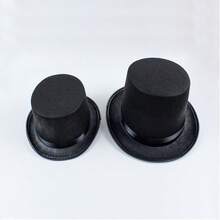1 pezzo Cappello a cilindro nero da mago di Ognissanti, cappello a cilindro in feltro come accessorio per feste, costume per spettacoli di magia