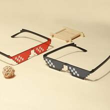 2pcs/Set Mosaic Single & Double Row Decorative Fashion Glasses