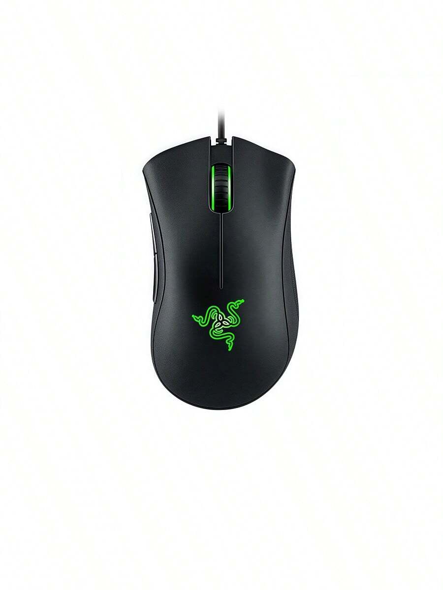 RAZER Chuột chơi game có dây DeathAdder Standard Edition Thiết kế công thái học nhẹ nhàng, công tắc cơ học, đèn RGB, theo dõi quang học có độ chính xác cao, dây dù siêu mềm màu đen - màu đen - Xem 1