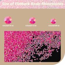 0.2cm/0.3cm/0.4cm/0.5cm平底水钻树脂水钻仿钻装饰材料适用于杯子、玩具、手工DIY、鞋子、服装 - A62深玫紅 - 查看 3