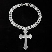 1pc Popular Punk Acrylic Thorn Chain Resin Extra Large Cross Pendant Necklace, Suitable For Women And Men, Daily Wear Or Gift