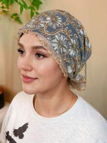 1 buc. Model floral cu dungi, floral (combinație), casual, boem, petrecere, drăguț, poliester, mărgele, stras, ciucure, broderie, patchwork, eșarfă pentru cap, potrivită pentru zi cu zi, acasă, vacanță, întâlnire de seară, cadou, toate anotimpurile, decor elegant cu ciucure din mărgele acrilice, decor cu coadă de pește, stras, broderie florală, decor