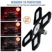 250W LED Deformable Garage Light E26/E27 UFO High Bay Lamp 3/4/5 Adjustable Panels Foldable Fan Blade AC100-277V Parking Lot Workshop Shed Hanging Lamps 220V/110V Indoor NO Flicker Eye Protection Ceiling Lights Bulb Bright Industrial Factory Shop Basements Commercial Lighting 40/60/80/100/120/150/180/200W Warm/Cool White 108/126/144/180/210/240/216/252/288leds