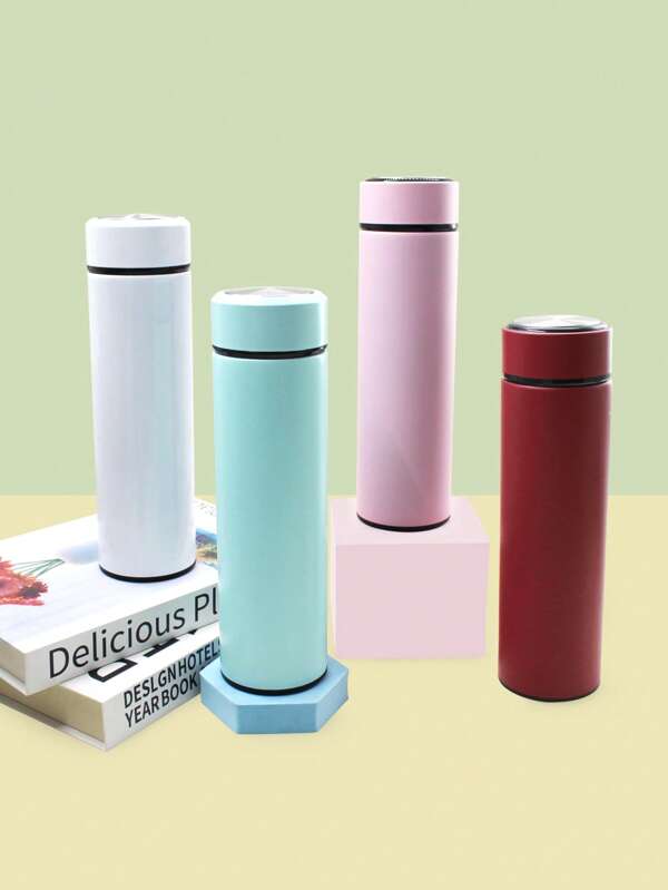 1 Pc 450ml Stainless Steel Insulated Water Bottle - Features A Double-Layer Vacuum Design, Equipped With A 304 Stainless Steel Tea Filter, Ideal For Use During Exercise, In The Gym, On Trips, And In The Office.