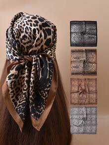 1 Stück Leoparden-Muster Modeschal Bandana, Bohemien Stil Stirnband/Haarband für Frauen, ideal um Ihr Aussehen für Kleid, Strand, Urlaub zu verbessern - Verschiedenfarbig - Übersicht 13