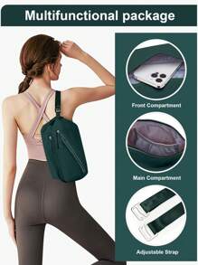 男女旅行运动单肩包，小众设计 6 英寸大容量侧包，防水可调节肩带时尚包，防刮耐磨徒步腰包，轻便便携斜挎包，适合小学、初中、高中学生 - 彩色 - 查看 2