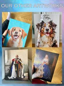 1 幅个性化肖像油画帆布墙面艺术海报，带框墙面艺术。原创油画印刷品，乔迁贺礼，个性化礼品，搬家礼物。适合毕业礼物、客厅、卧室、节日、餐厅、玄关等场合，送礼佳品。送给他/她一份独特的礼物，可直接悬挂。