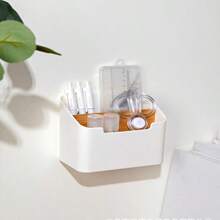 1pc Minimalist Bamboo Compartment Storage Box, Multi-Functional Desktop Organizer For Cosmetics, Makeup Brushes, Paper Tissues, Stationery, Remote Controls