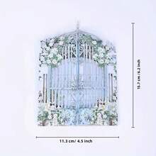 1pc White Rose & Lily 3D Pop-Up Greeting Card - 3D Floral Design, Spring Garden Scene, High-Quality Paper - Suitable For Wedding, Birthday, Anniversary, Get Well Wishes - Thoughtful Gift For Mother, Teacher, Grandma, Landscape Pattern, Delicate Craftsmanship, Birthday Wishes, Special Occasions - Multicolor - View 3