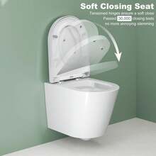 D-Shaped Toilet Seat With Integrated Toddler Seat, Soft Close Automatic Lowering Lid, Potty Training For The Bathroom At Home, White - White - View 2