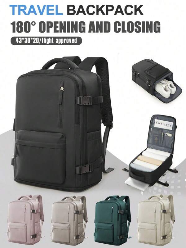 Handgepäck-Rucksack, Reiserucksäcke, flugzeuggenehmigter Rucksack mit großem Fassungsvermögen, aus wasserundurchlässigem Nylongewebe, Outdoor-Computerrucksack für Reisen, Camping, Wandern, für Männer und Frauen, Geschenk für Tochter, Freund, Reisezubehör, Unisex-Business-Funktionsrucksack, Computertasche, Gepäckgurtdesign für Schule, Hochschule, Outdoor