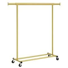 Clothes Rack On Wheels, Heavy Duty Clothes Rail, With Extendable Hanging Rail, 90 Kg Load Capacity, Easy Assembly, Portable, Pale Gold - Gold - View 5