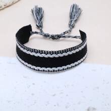 1pc Handmade Vintage Minimalist Boho Style Woven Bracelet, Suitable As Gift For Family, Friends, Students, Festivals, Parties, Travels