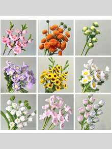 Handmade Artificial Sunflower Gifts, Perfect Handmade Flowers For Valentine's Day, Artificial Flower Twisted And Crocheted Bouquets, Twisted Stick Flowers, Twisted Stick Artificial Flowers, Artificial Sunflowers, Twisted Stick Flowers, Recommended To Be Paired With Other Flowers, Twisted Stick Tulips, Suitable Valentine's Day Gift For Your Girlfriend,Decorate Living Room