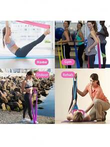 1件装弹力筋膜带瑜伽健身阻力筋膜带运动拉伸训练绳150厘米产前拉伸膜健身器材筋膜弹力带 - 紫色 - 查看 7