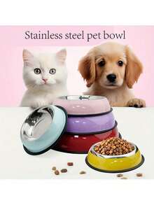 Customized Stainless Steel Pet Bowl With Non-Slip Bottom, Suitable For Small, Medium And Large Dogs, Customized Pet Name, Cat And Dog Food And Water Bowl Ornamental Stylish, Colorful, Cute, Contracted, Cuties Unique, Customized Home Goods Ideal Gifts For Her Her, Family, Friends, Pet Lovers, Pet For Anniversaries, For Birthdays, For Housewarming Ornamental,Pet Supplies,2025 Halloween Accessories,Personalized With Pet's Name