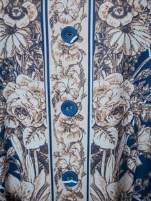 Mgiacy-Classy,New Arrival,Stand-Up Collar,Elegant,Arab Traditional Long Robe,Printed,Long Sleeve,Middle Eastern Robe - Navy Blue - View 7