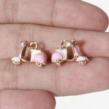 2 piezas/15 piezas/24 piezas Lindos dijes de aleación de zinc esmaltados con diseños 3D realistas de comida, animales, frutas, pasteles, sandía, corazón, cereza, chile, ideales para manualidades y elaboración de joyería