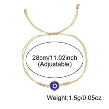 1 件可调节恶魔眼玻璃串珠手链