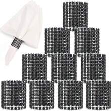 10/30/50 pezzi Anelli portatovaglioli con strass scintillanti, anelli portatovaglioli in oro e argento con diamanti lucidi, complementi decorativi di alta qualità, per anniversari, compleanni, Ognissanti, Natale, decorazione di stanze, tavoli, casa per vacanze, feste, matrimoni e cene, aggiungere brillantezza a ogni occasione speciale.