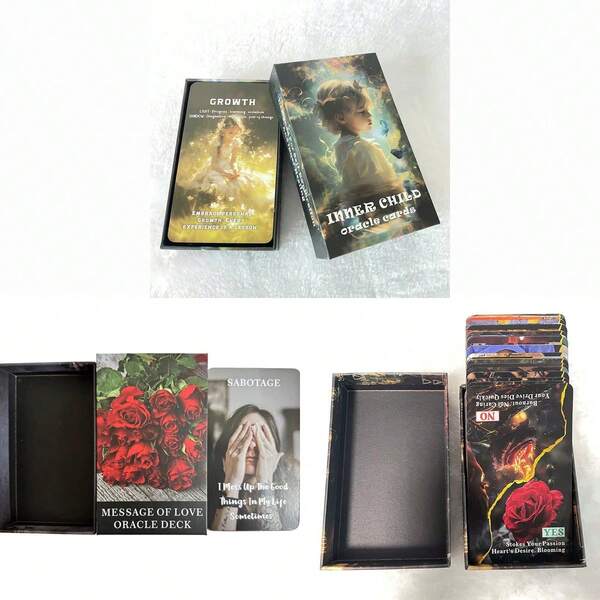1pc Tarot Card, Yes Or No Oracle Card, Inner Oracle Card, Rose Oracle Card, Suitable For Tabletop Games/Outdoor Entertainment/Fortune Telling/Party Games/Gifts/Family Gatherings/Camping/Travel/Party Board Games/Party Atmosphere Props/Friends Party Game Props/Friends Gifts
