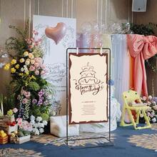 Vincidern 1PC Black Wedding Welcome Sign Stand,69" Wedding Sign Holder For Seating Charts ,Welcome To Our Wedding Sign Stand For Event Decor,Welcome Sign Stand For Party To Welcome Guests - 黑色 - 查看 5