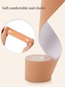 1 Rolo de Fita Levantadora de Seios - Fita Adesiva Invisível para Levantar o Busto, Tecido Respirável e Elástico, Fita Adesiva de Sutiã para Vestidos Sem Alças e Costas Nuas, Tamanhos A-G, Fita Levantadora de Peito Reutilizável