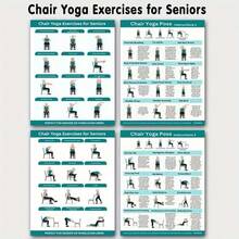 2/3/4/6pcs 30-Day Chair Fitness Set, Includes Chair Yoga Guide, Full Body Workout Guide, Chair Exercise Challenge, Summer Shaping, Chair Stretching, 8x10 Inch Frameless - Multicolor - View 9